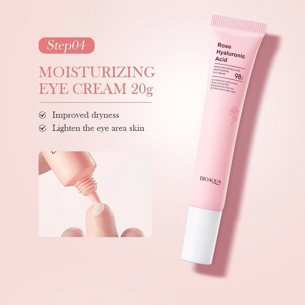 Bioaqua Rose Hyaluronic Acid Moisturizing 6 Pcs Skin Care Set