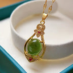 An elegant, European and American, floral, water droplet pendant.
